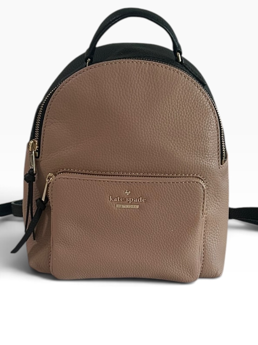 EUC kate spade Mini Pebbled Leather Backpack in Taupe and Black Great for school